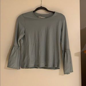Abercrombie Sage Green Top with Bell Sleeves